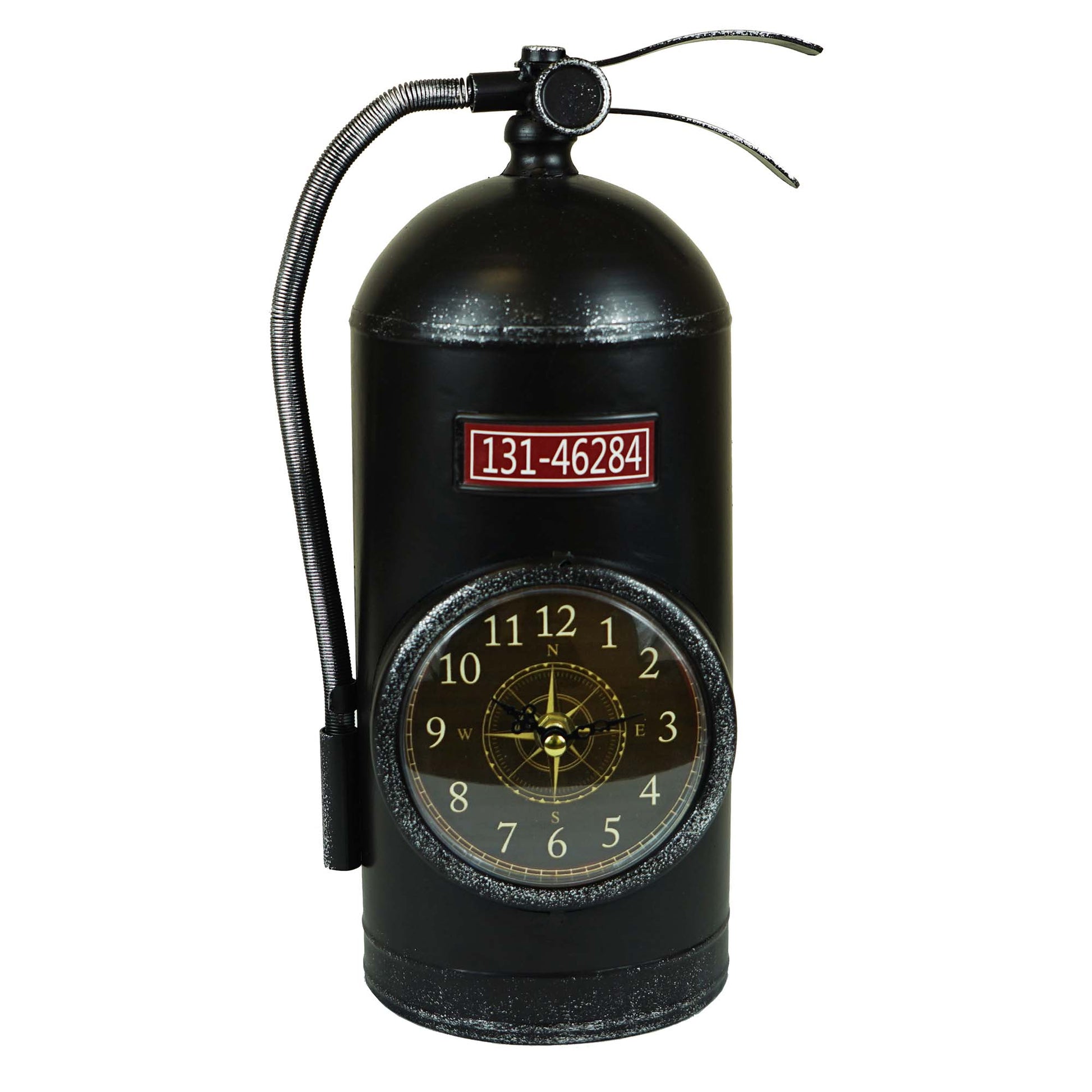 Faux Fire Extinguisher Shaped Table Clock