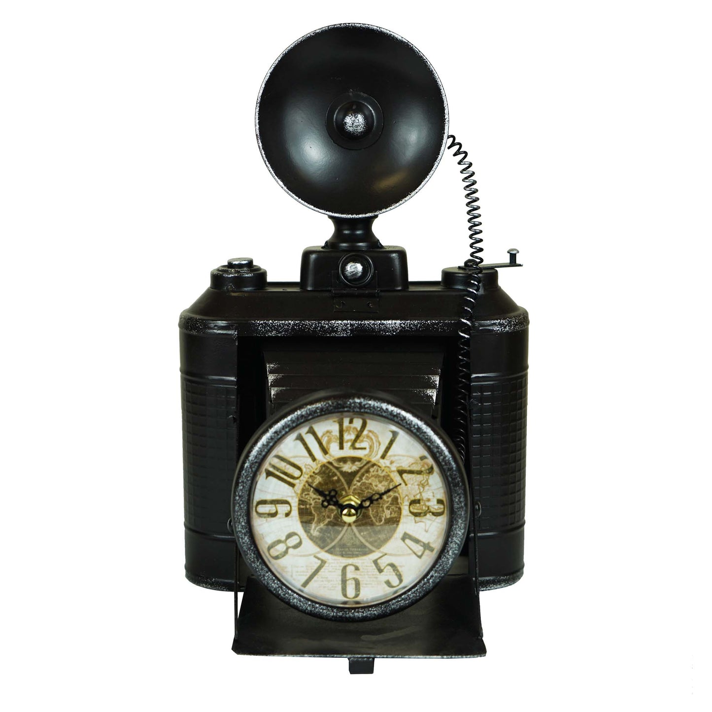 Classic Camera With Flash Bulb Table Clock