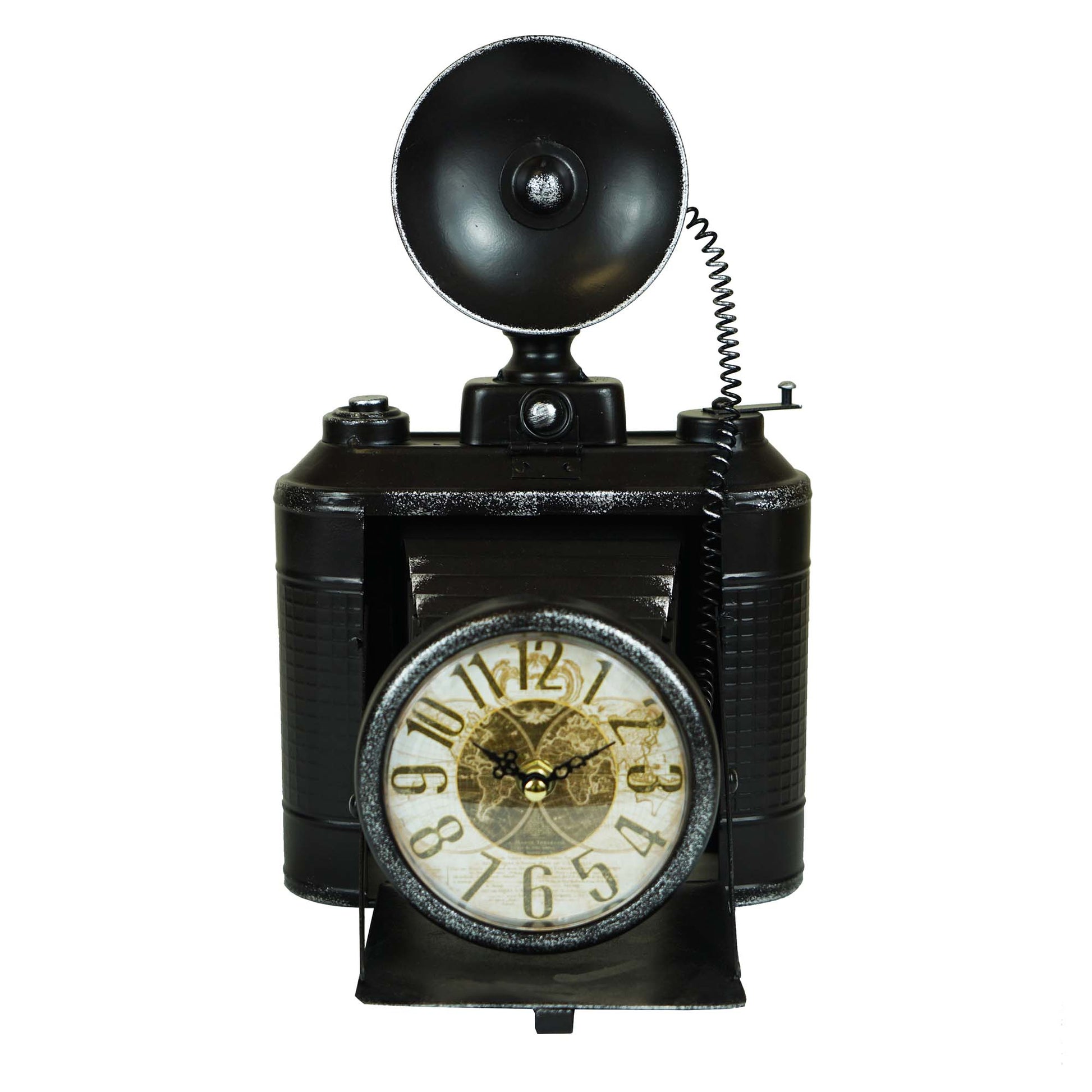 Classic Camera With Flash Bulb Table Clock