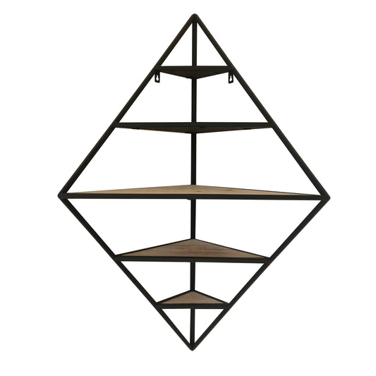 Diamond Shape With 5 Shelves Corner Wall Mounted Shelf