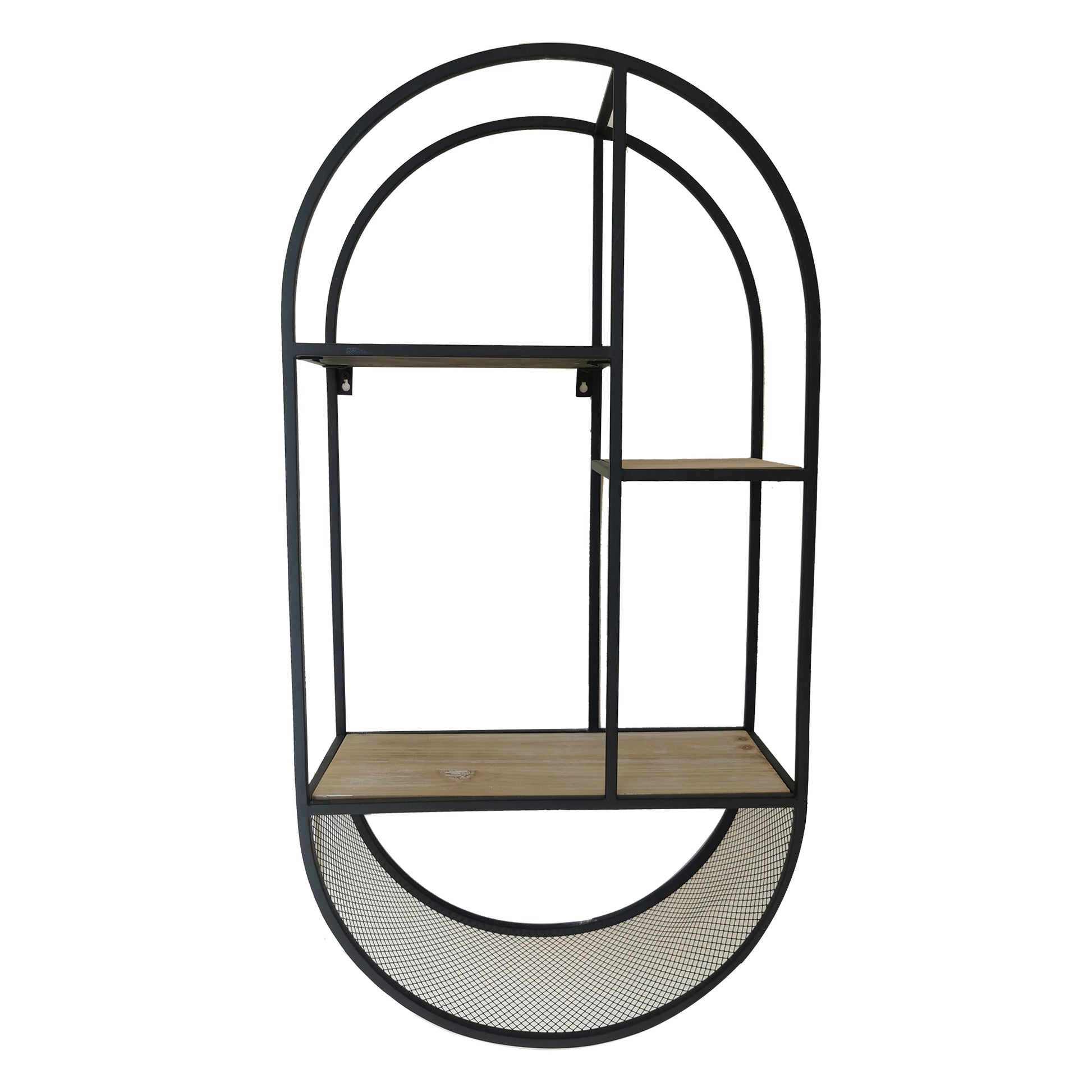 Oval Frame With Shelves Wall Mounted Shelf