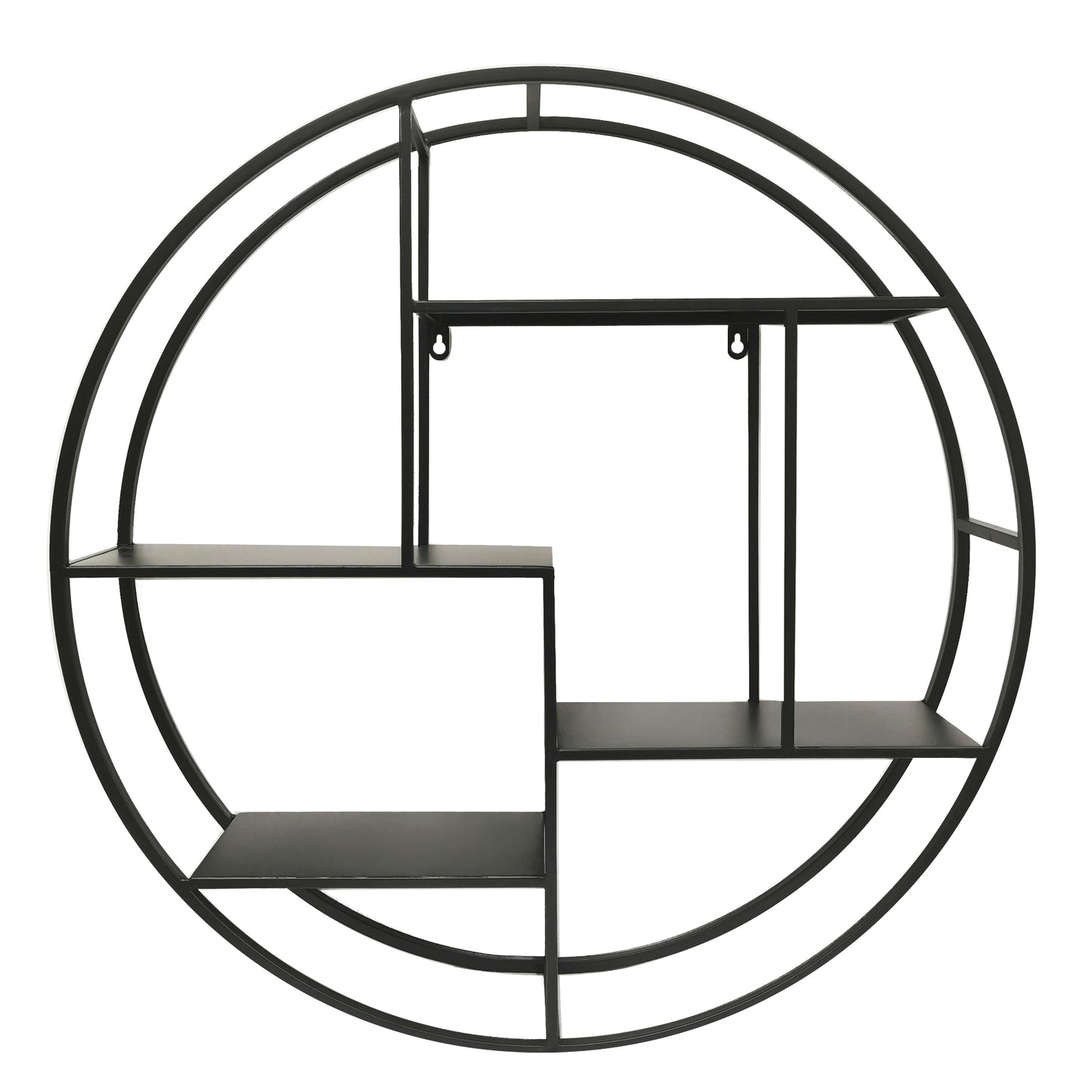 Circular Frame With 4 Shelves Wall Mounted Shelf