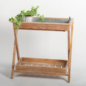 Wood And Metal Foldable Plant Stand