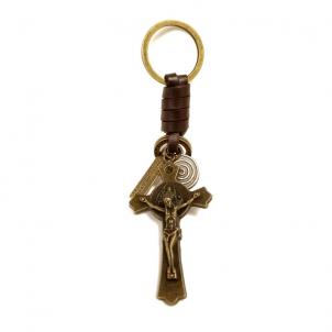 Antique Finish Saint Benedict On The Cross Key Chain