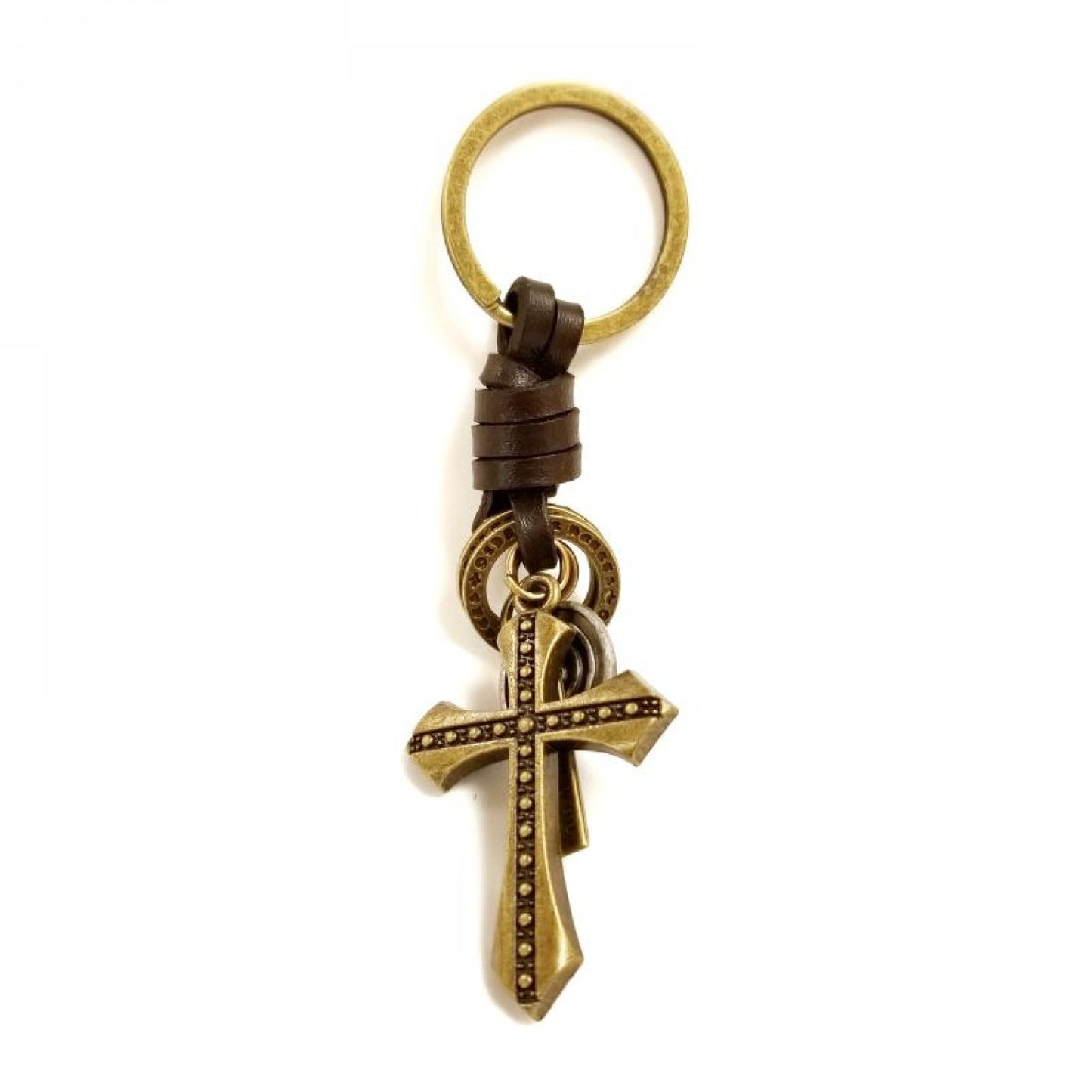 Antique Finish Crucifix Key Chain