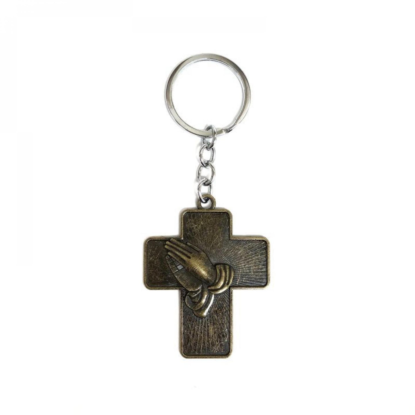 Praying Hands On A Cross Key Chain