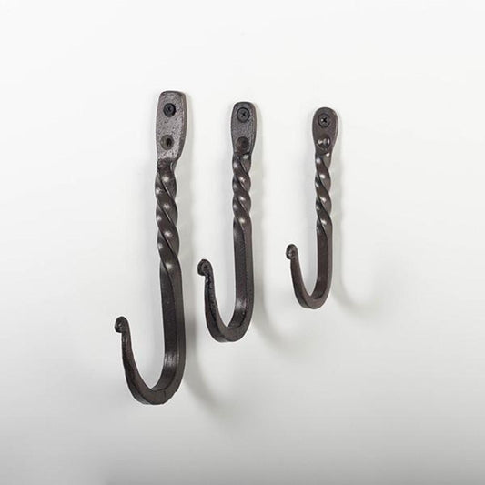 Set Of 3 Cast Iron Wall Hooks