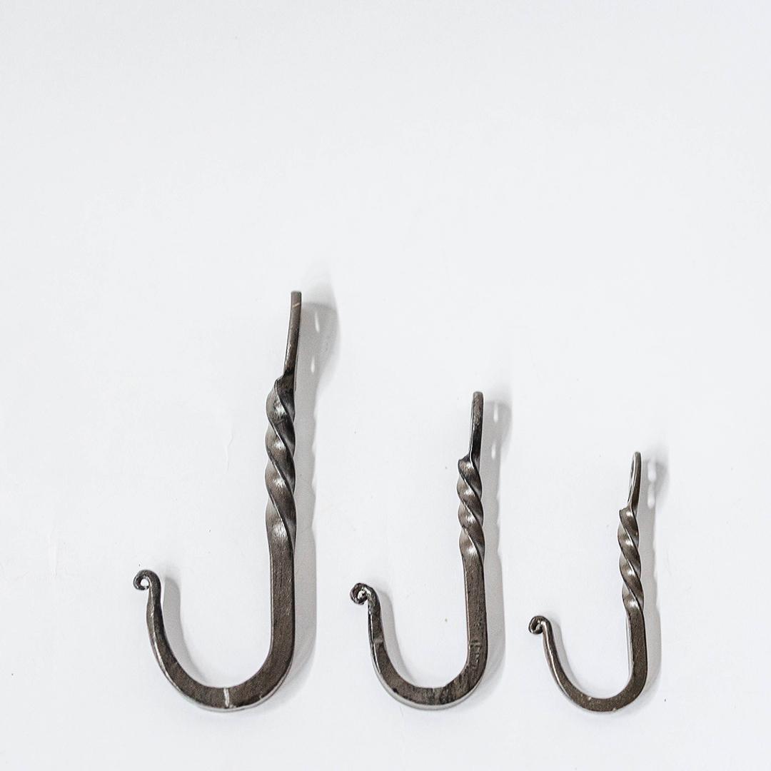 Set Of 3 Cast Iron Wall Hooks