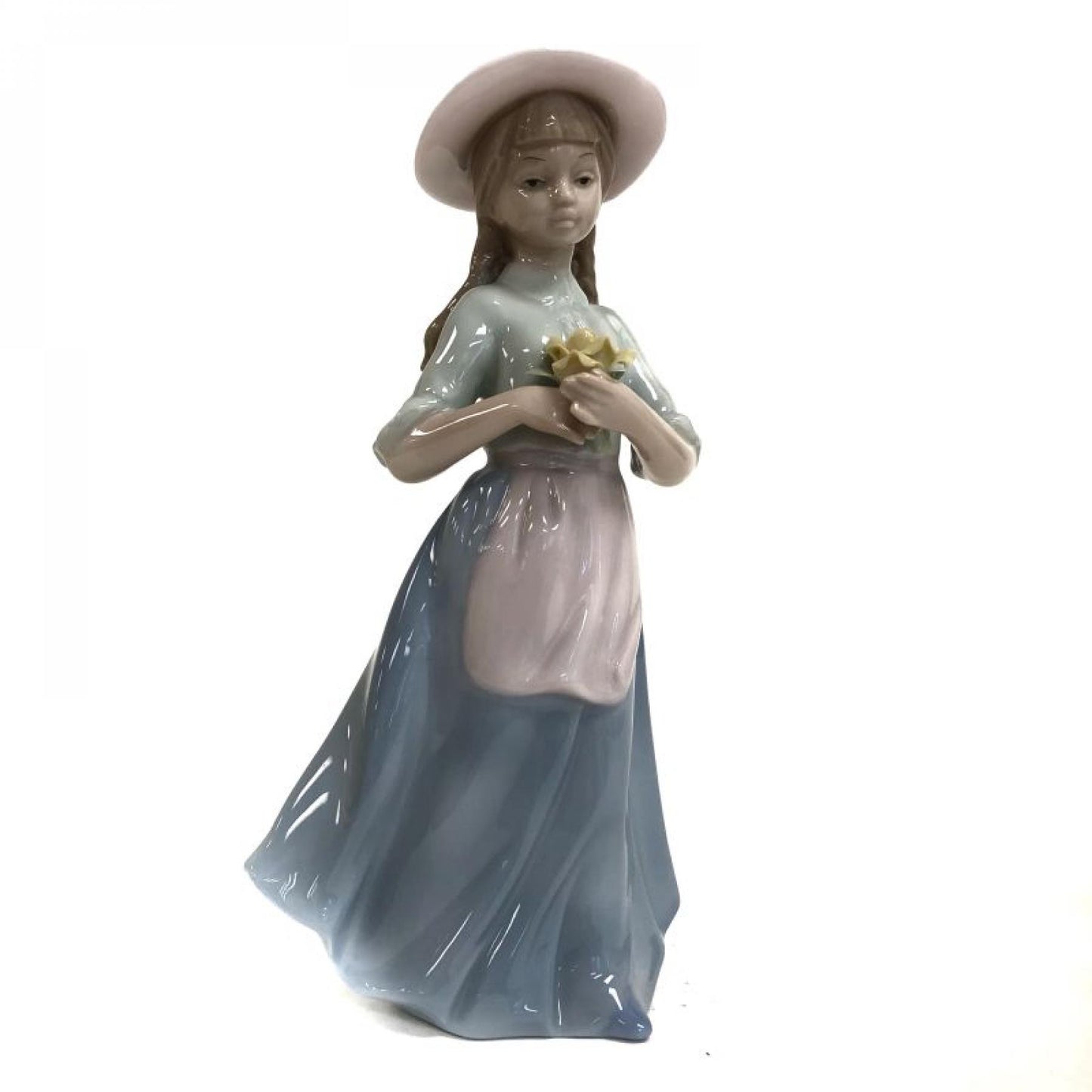 Farm Girl Holding A Bouquet Of Flowers Figurine