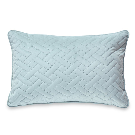 Light Blue Laser Embossed Chevron Pattern With Feather Down Insert Pillow