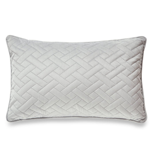 Light Gray Laser Embossed Chevron Pattern With Feather Down Insert Pillow