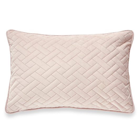 Pink Laser Embossed Chevron Pattern With Feather Down Insert Pillow