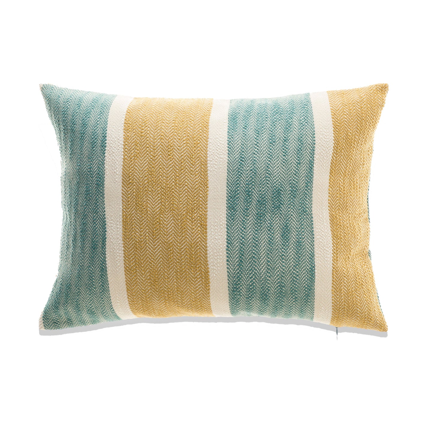 Orange, Blue And White Striped With Feather Down Insert Pillow