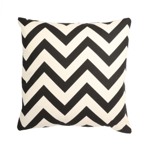 Black And White Chevron Pattern With Feather Down Insert Pillow