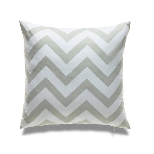 Beige And White Chevron Pattern With Feather Down Insert Pillow