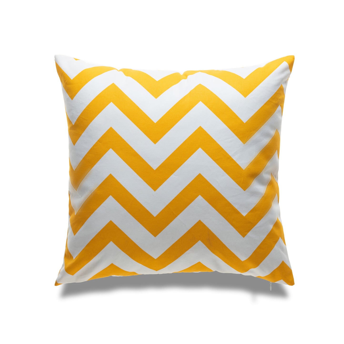 Bright Yellow And White Chevron Pattern With Feather Down Insert Pillow