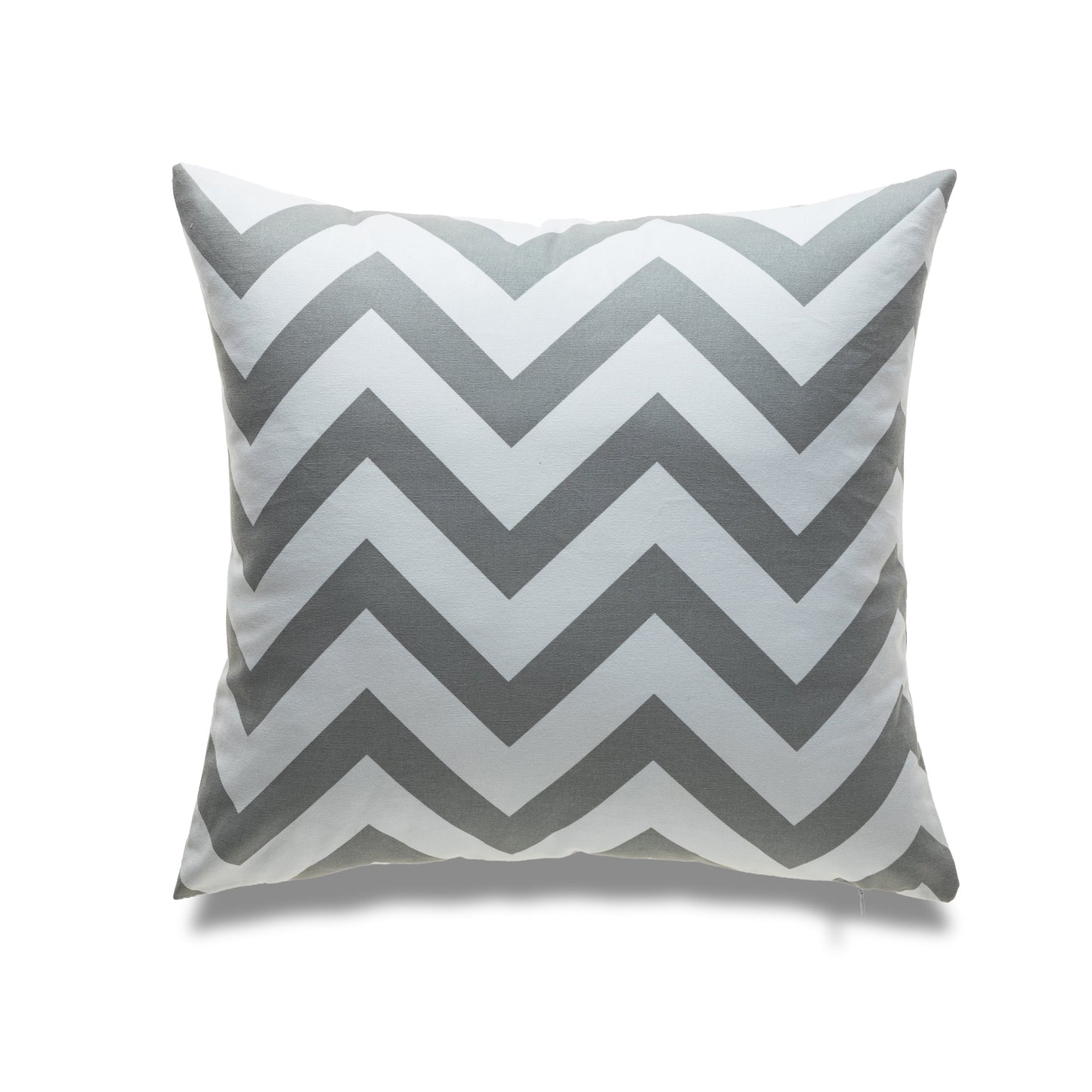 Gray And White Chevron Pattern With Feather Down Insert Pillow