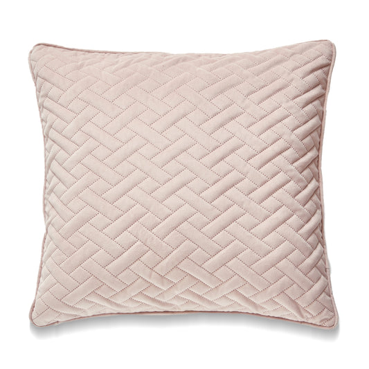 Square Pink Laser Embossed Chevron Pattern With Feather Down Insert Pillow