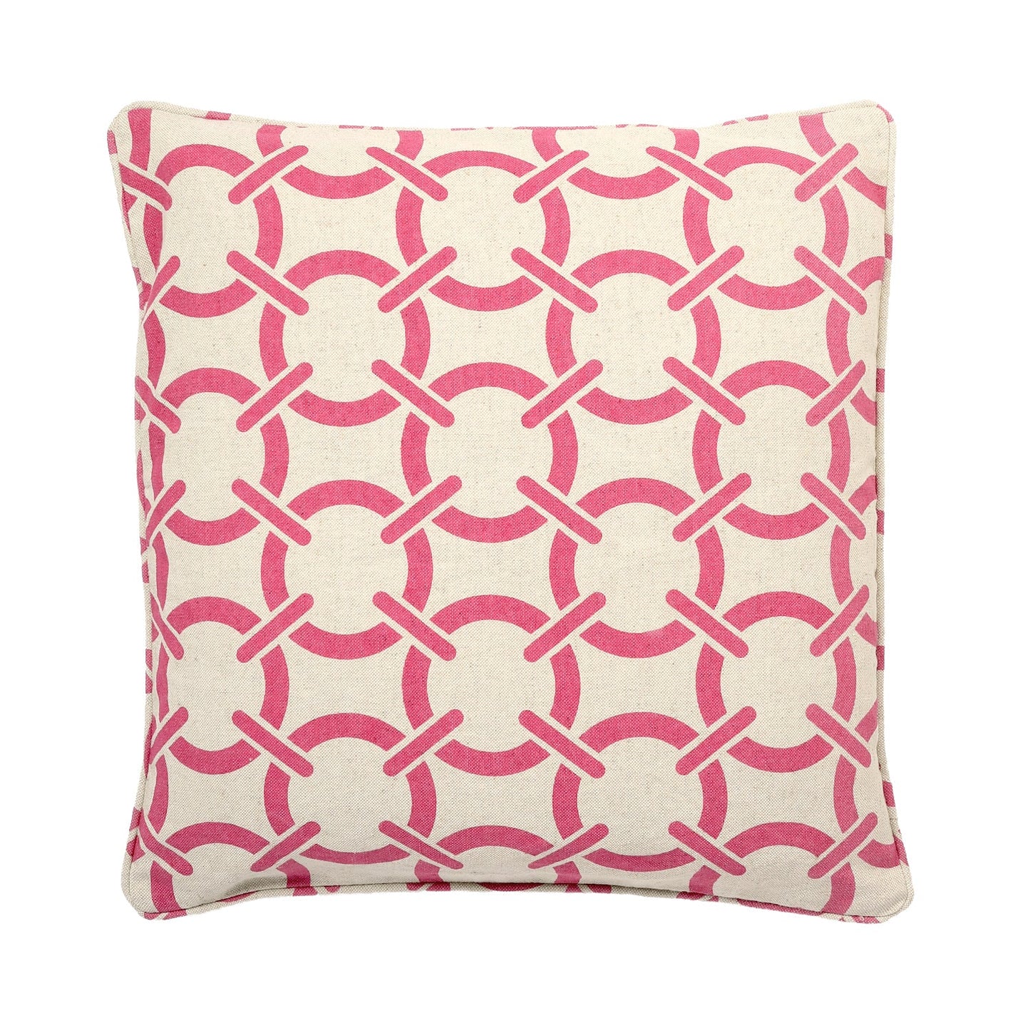 White With Pink Circles And Polyester Insert Pillow