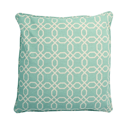 Mint Green And White Pattern With Polyester Insert Pillow