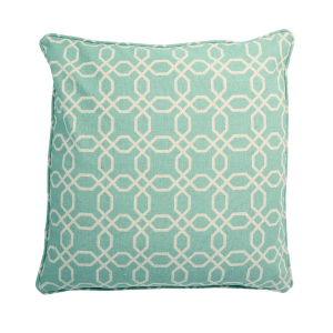 Mint Green And White Pattern With Polyester Insert Pillow