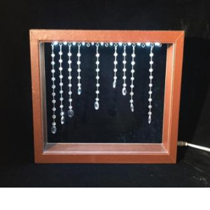 Dark Brown Picture Frame Shape With Hanging Baubles Led Lamp