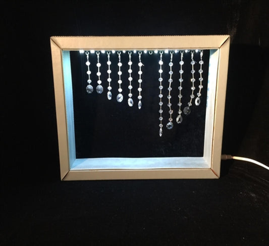 Brown Picture Frame Shape With Hanging Baubles Led Lamp