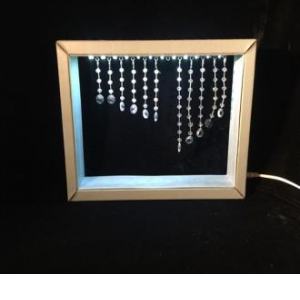 Brown Picture Frame Shape With Hanging Baubles Led Lamp