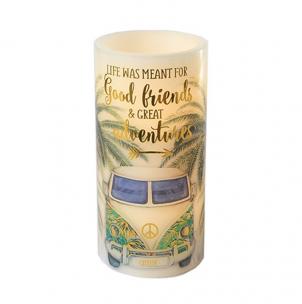 Floral Pattern With Text Led- Good Friends Candle