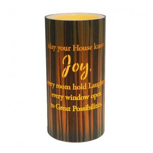 Led With Text- Joy Candle