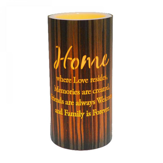 Led With Text- Home Candle