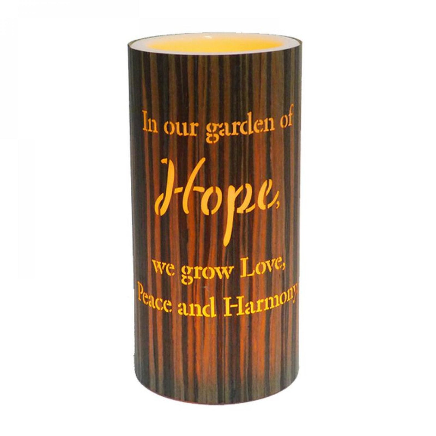 Led With Text- Hope Candle