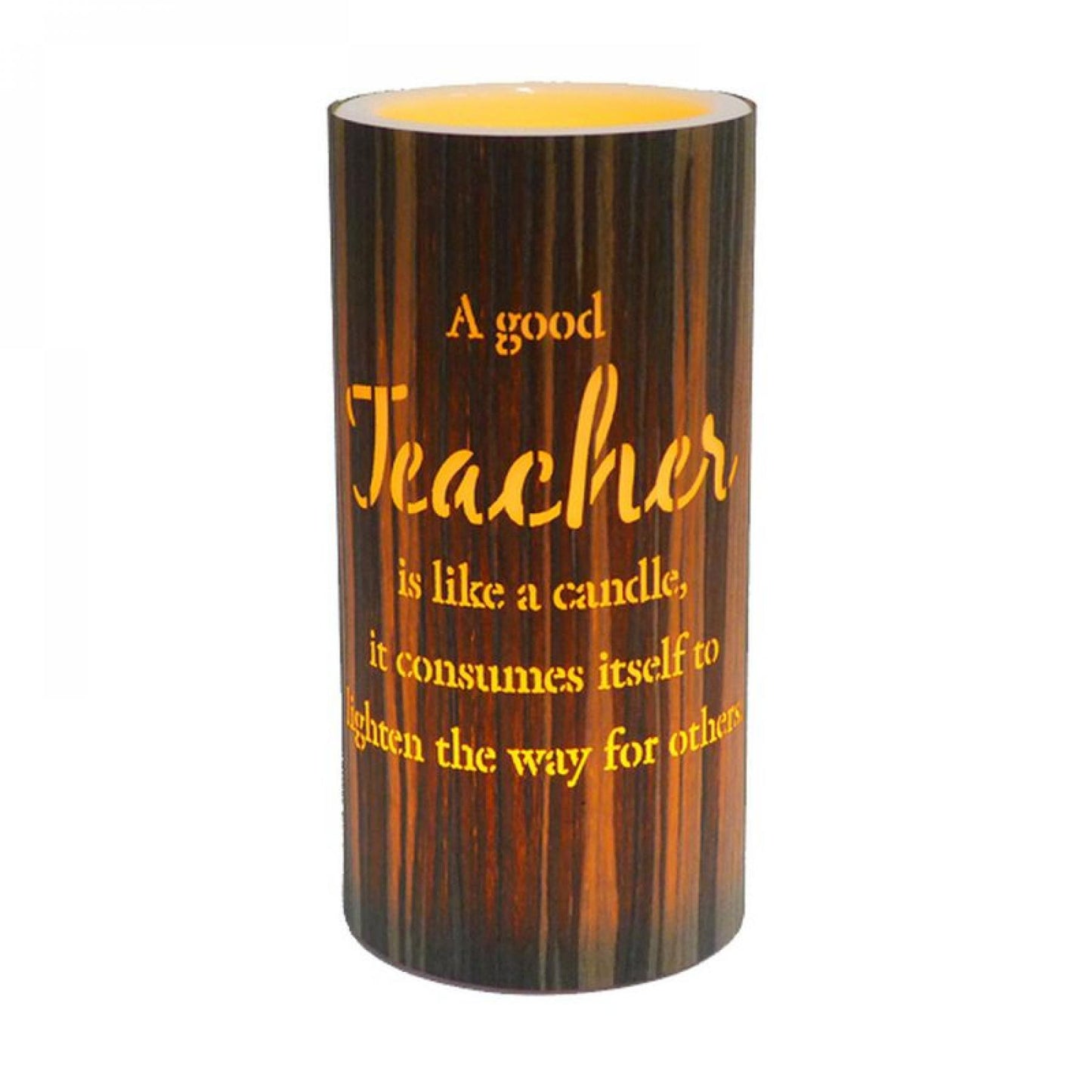 Led With Text- Teacher Candle