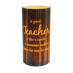 Led With Text- Teacher Candle