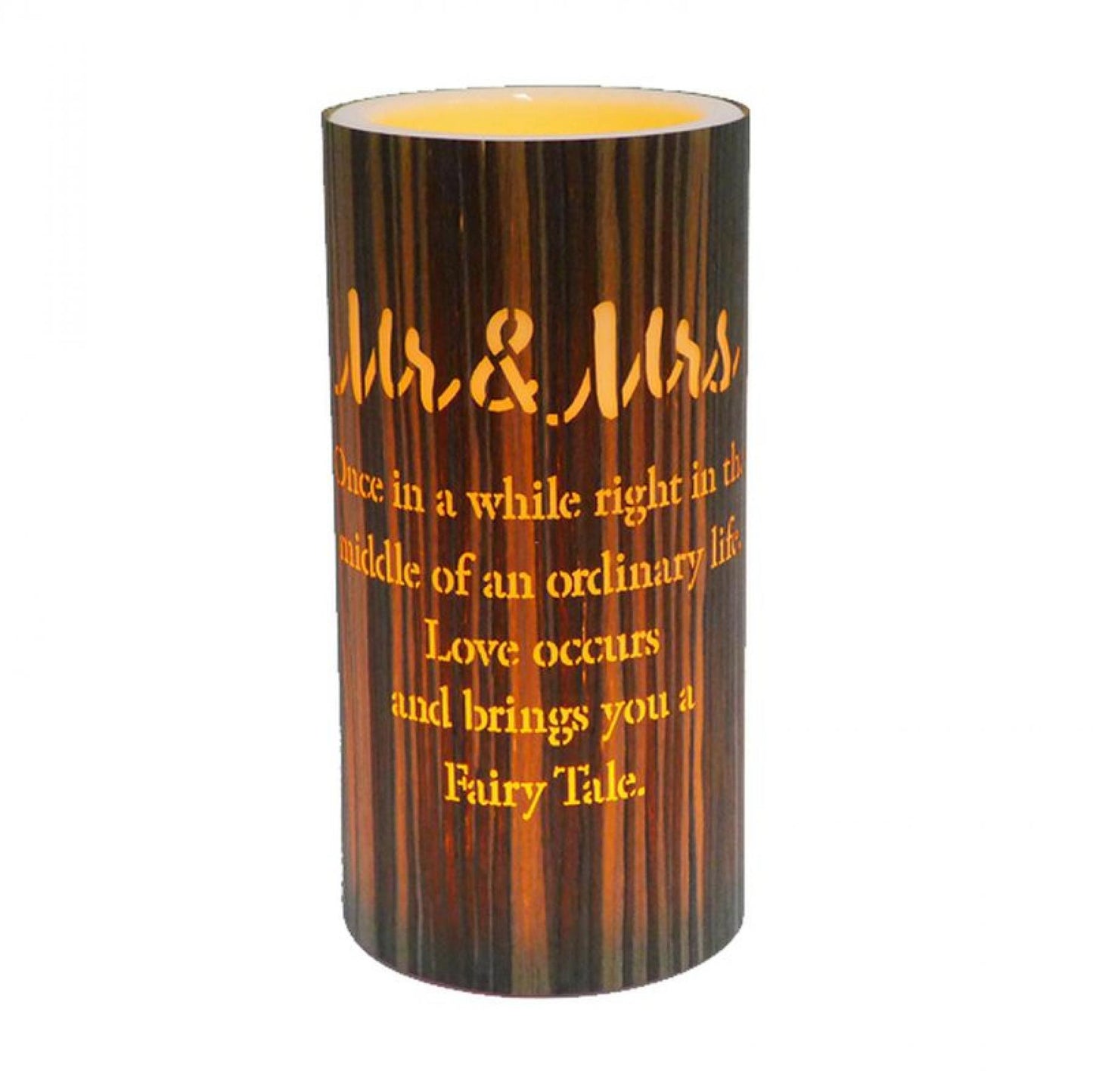 Led With Text- Mr&Mrs Candle