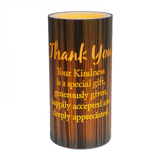 Led With Text- Thank You Candle