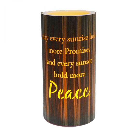 Led With Text- Peace Candle