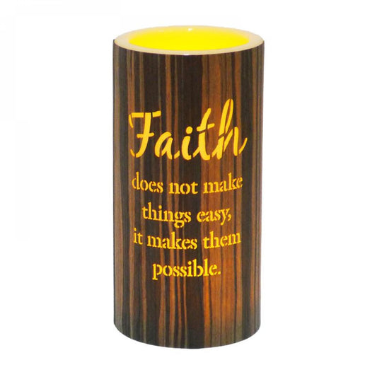 Led With Text- Faith Candle