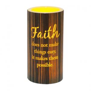 Led With Text- Faith Candle