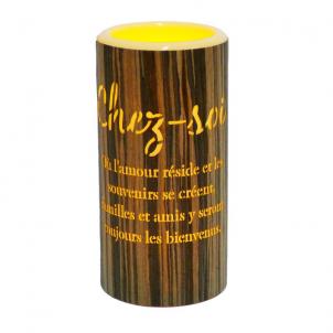 Led With French Text- Chez-Soi Candle