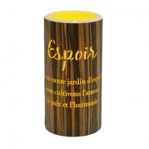 Led With French Text- Espoir Candle