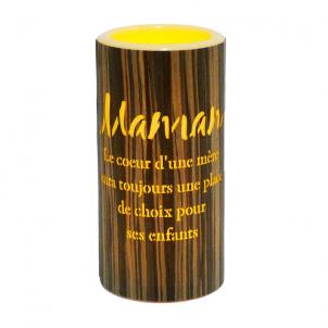 Led With French Text- Maman Candle