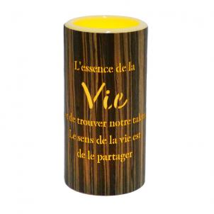 Led With French Text- Vie Candle