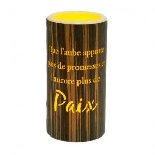 Led With French Text- Paix Candle