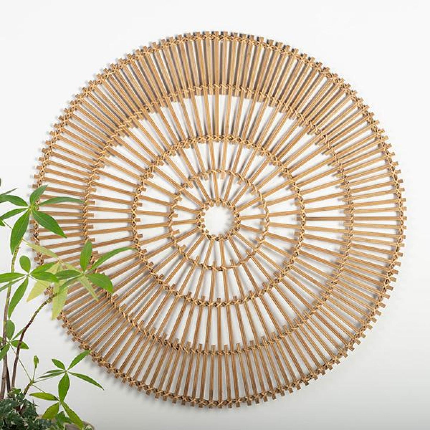 Natural Brown Wicker Round Wall Wall Decor