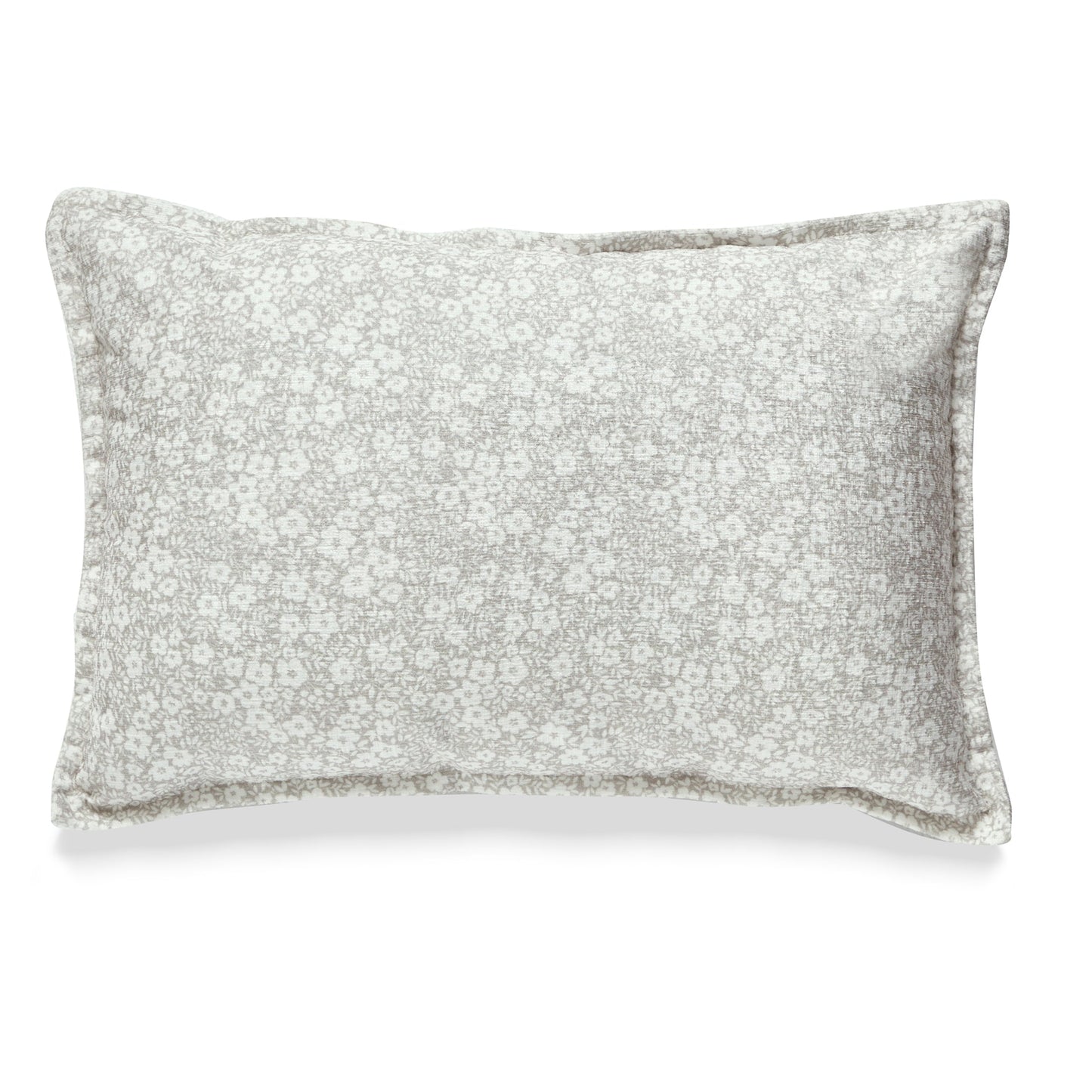 Beige And White Floral Print With Feather Down Insert Pillow