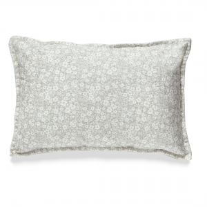 Beige And White Floral Print With Feather Down Insert Pillow