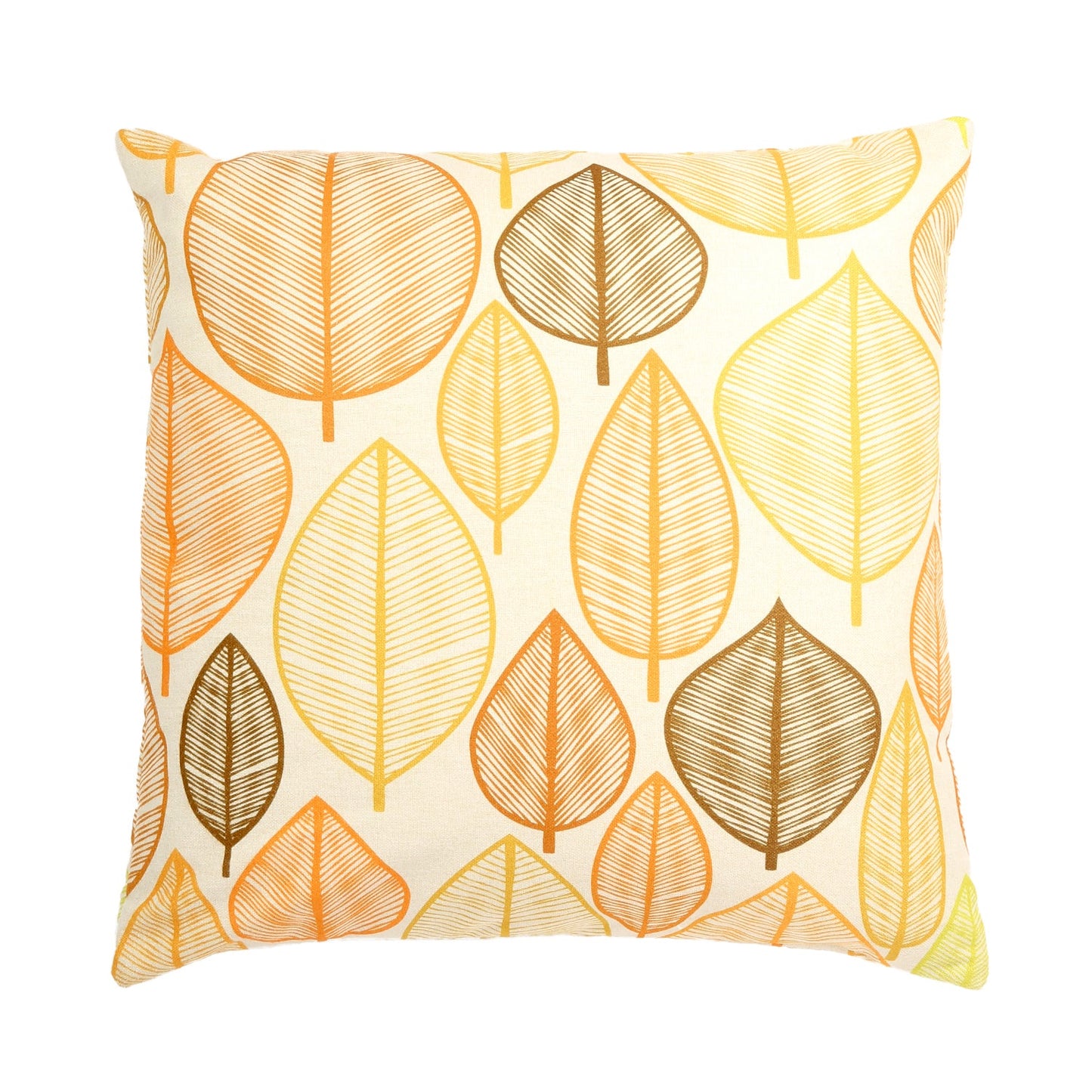 Yellow, Orange And Brown Leaves With Polyester Insert Pillow