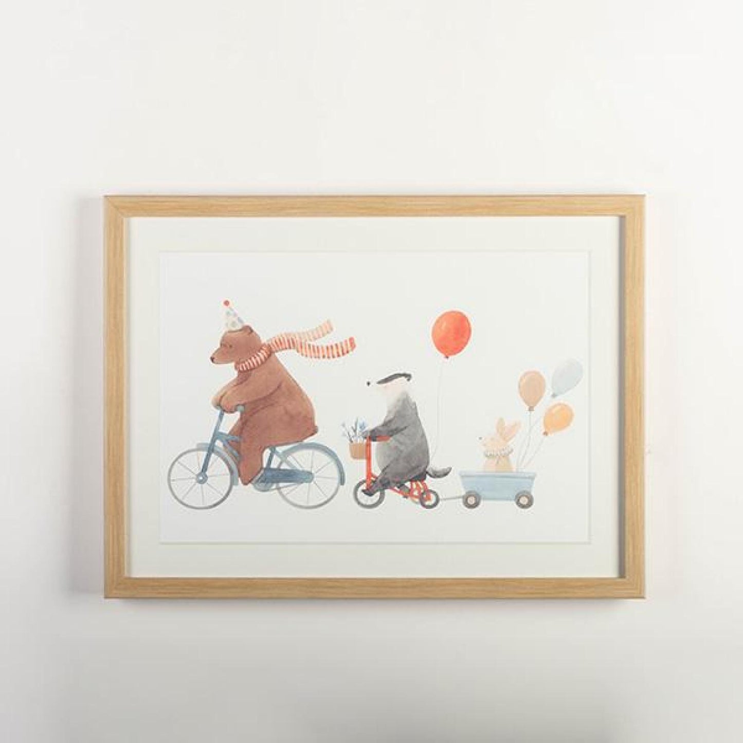 Framed Print Animal Party Parade Wall Decor