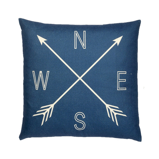 Compass Points- N E S W With Feather Down Insert Pillow